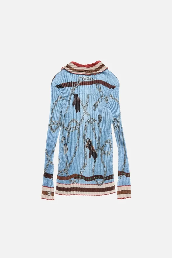 Pleated button-up