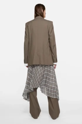 Pleated check skirt