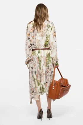 Pleated midi skirt