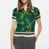 Pleated printed blouse