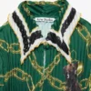 Pleated printed blouse