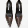 Pointed-Toe Lizard-Print Pump