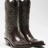 Pointy leather cowboy boot