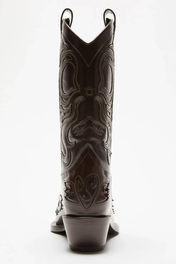 Pointy leather cowboy boot