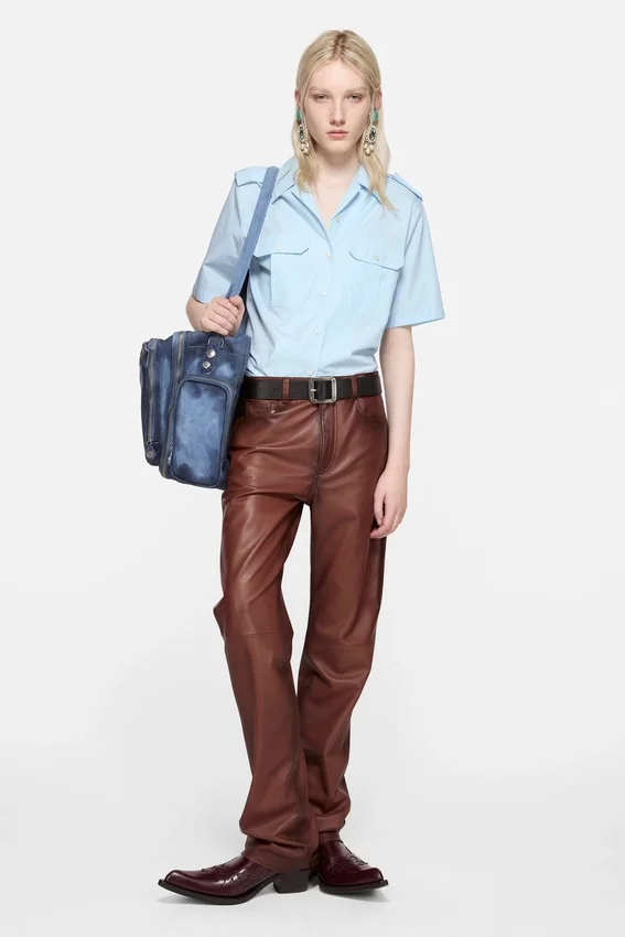 Poplin button-up shirt