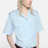 Poplin button-up shirt