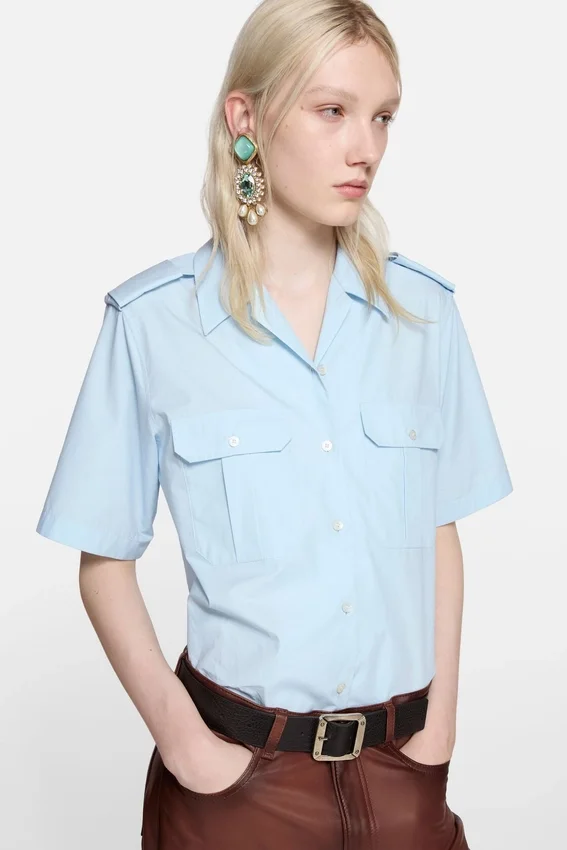 Poplin button-up shirt