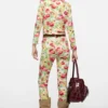 Printed stretch denim jacket
