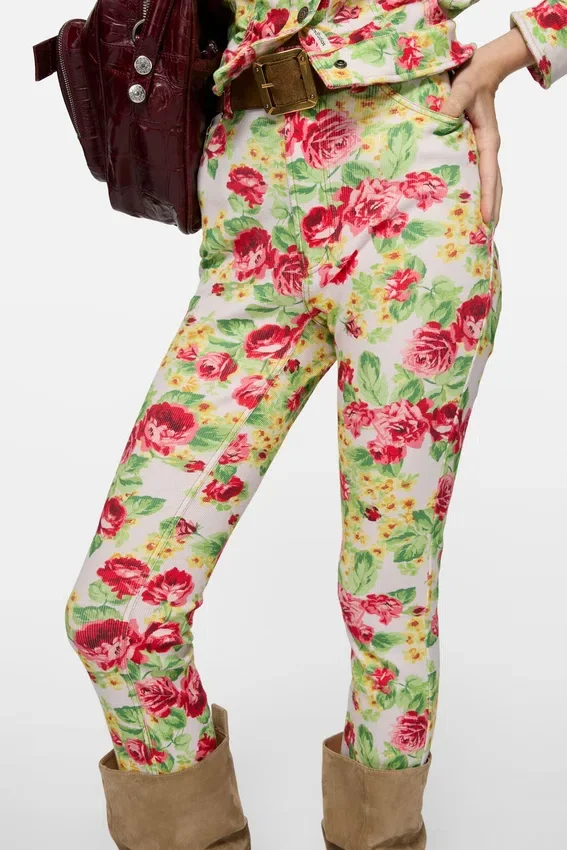 Printed casual trousers