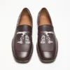 Printed leather loafers