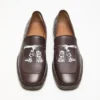 Printed leather loafers
