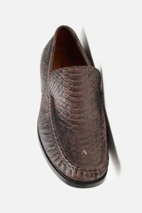 Printed python loafers