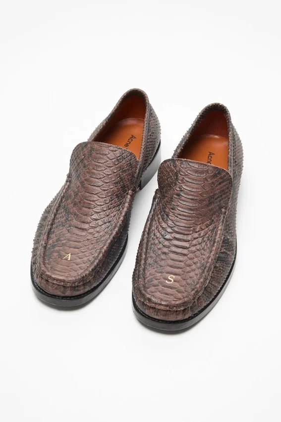Printed python loafers