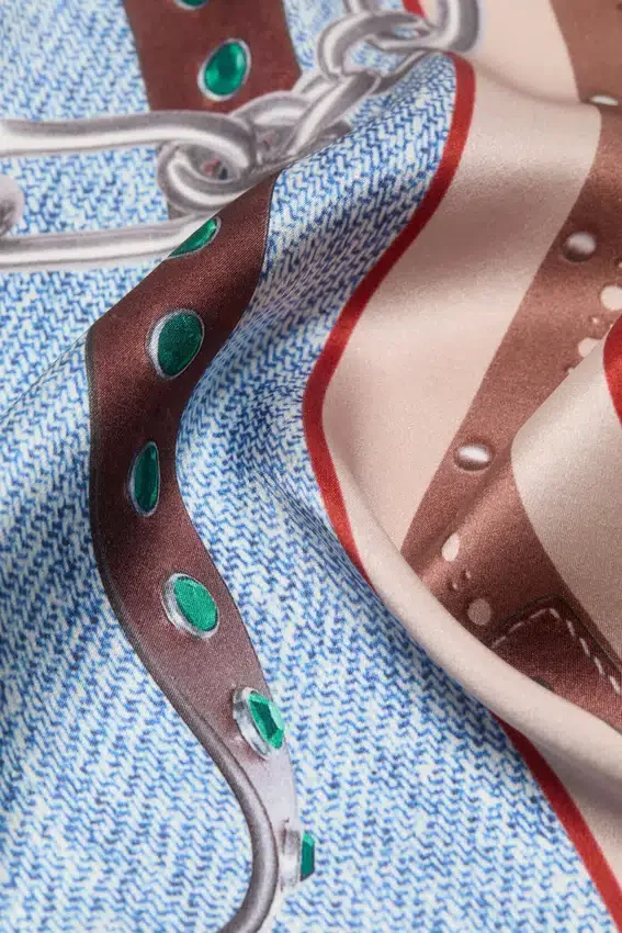 Printed silk scarf