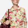 Printed stretch denim jacket