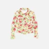 Printed stretch denim jacket