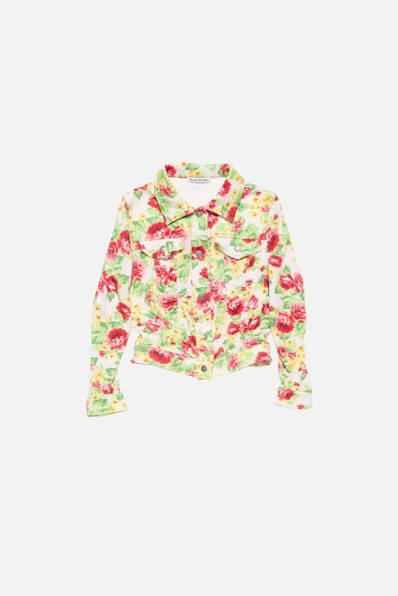 Printed stretch denim jacket