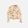 Printed stretch denim jacket