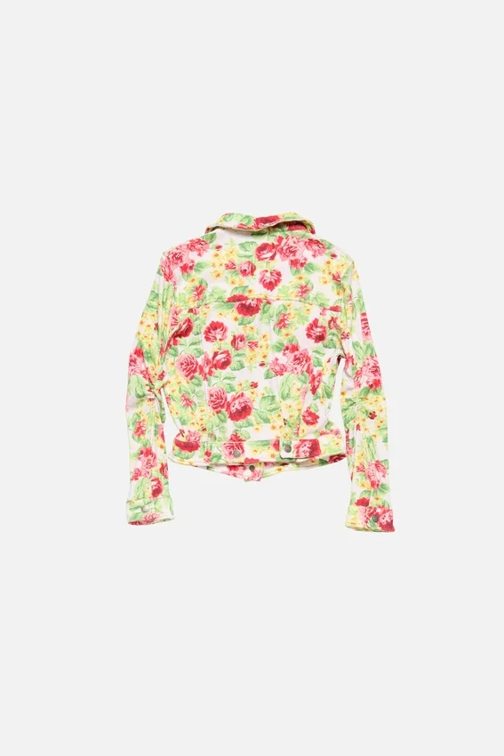 Printed stretch denim jacket