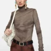 Printed turtleneck
