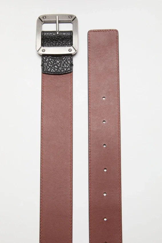 Reversible leather belt