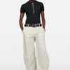 Ribbed t-shirt with zipper