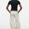 Ribbed t-shirt with zipper