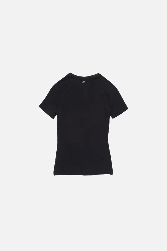 Ribbed t-shirt with zipper