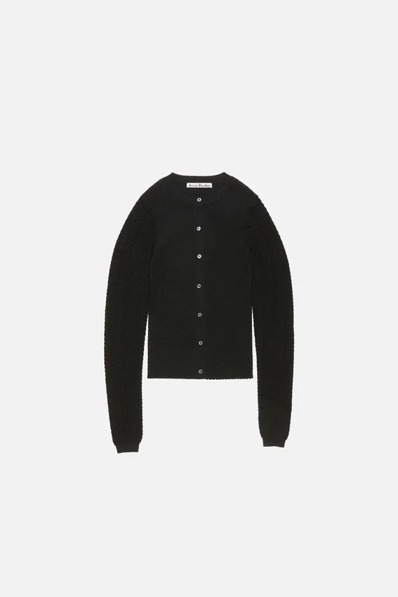 Ribbed wool cardigan