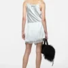 Ruffled satin skirt