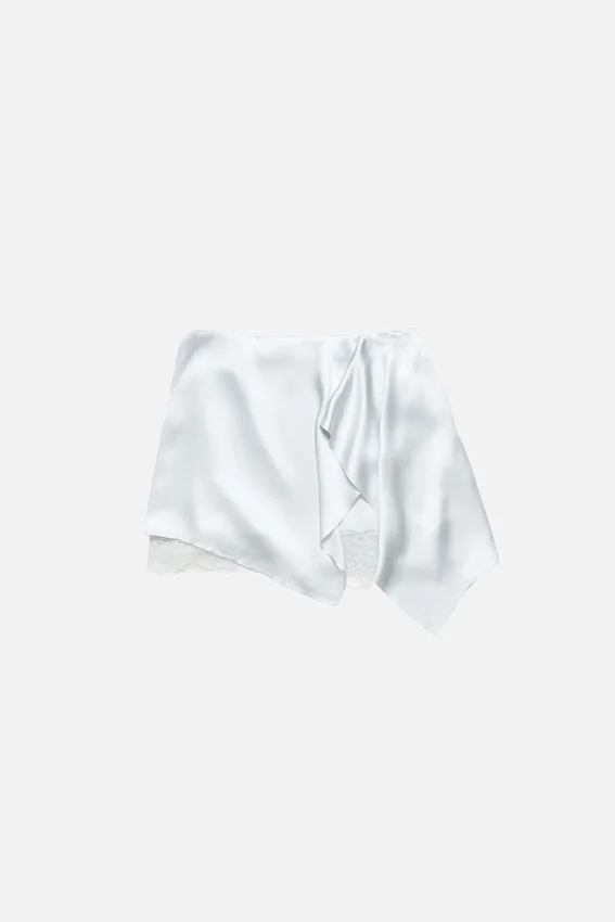 Ruffled satin skirt
