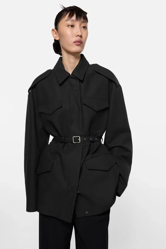 Satin blouson jacket