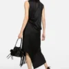 Satin Dress with scarf