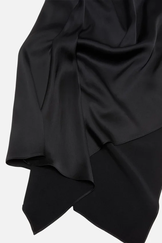 Satin Dress with scarf