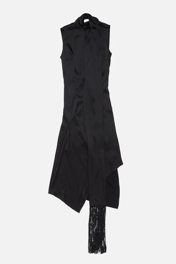 Satin Dress with scarf