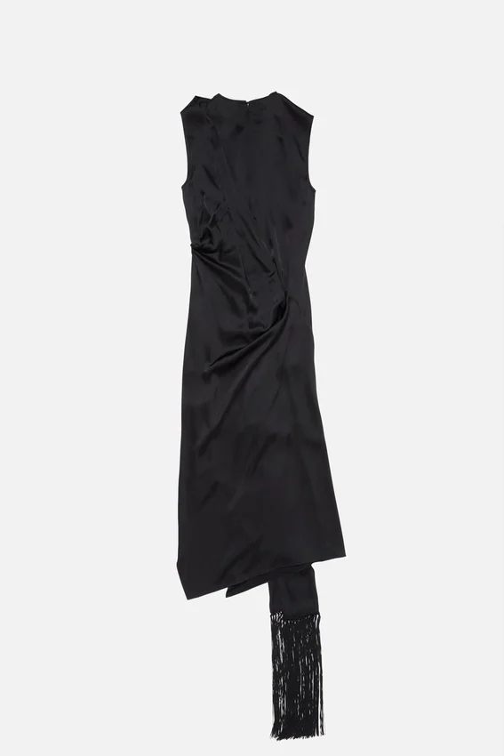 Satin Dress with scarf