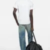 Satin label v-neck t-shirt