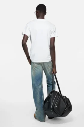 Satin label v-neck t-shirt