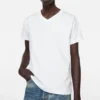 Satin label v-neck t-shirt
