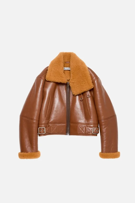 Shearling biker jacket