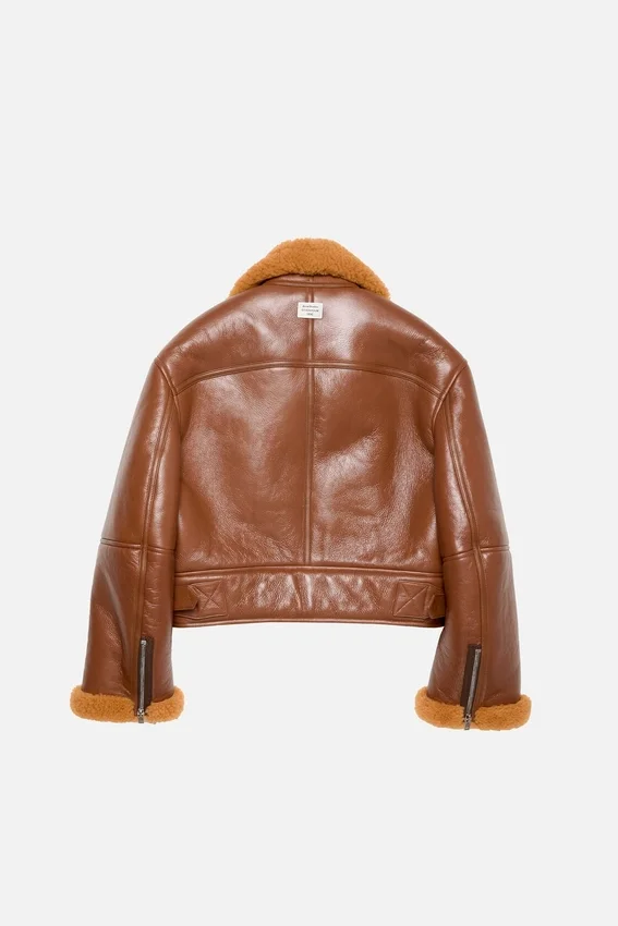 Shearling biker jacket