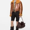 Shearling biker jacket