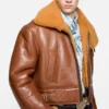 Shearling biker jacket