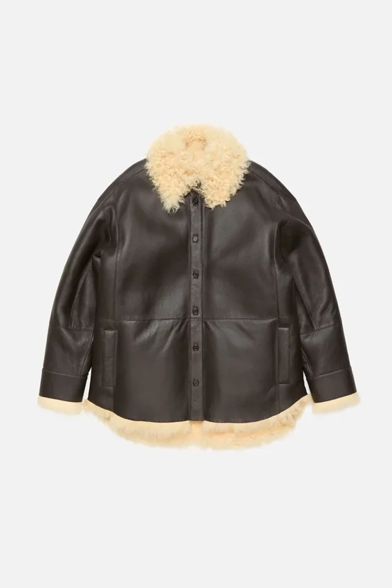 Shearling shirt jacket