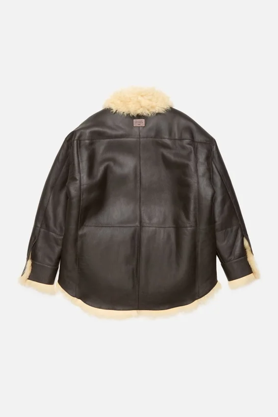 Shearling shirt jacket