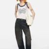 Sheer logo tank top
