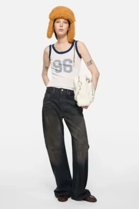 Sheer logo tank top