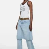 Sheer logo tank top