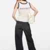 Sheer logo tank top