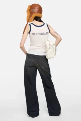 Sheer logo tank top